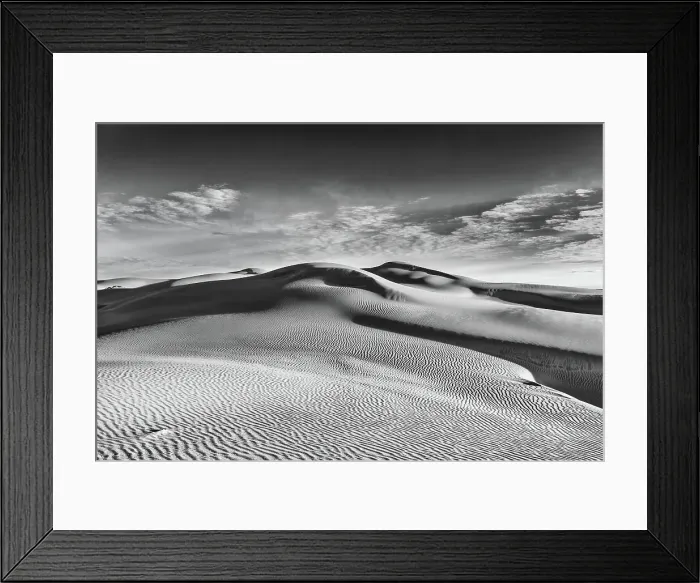 Framed Print : Black and white dunes