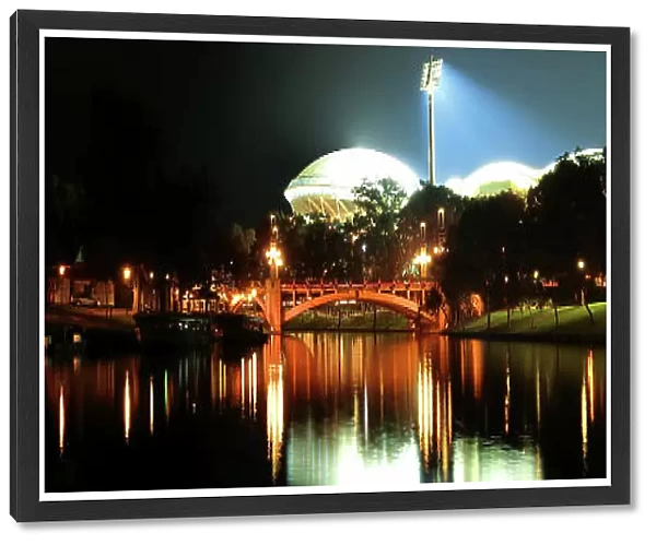 Adelaide Oval Football Game from the Torrens River