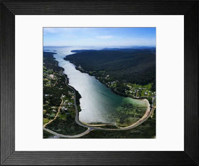 Framed Print : Aerial view of the Eaglehawk Neck in Tasmania, Australia Framed Print : Aerial view of the Eaglehawk Neck in Tasmania, Australia
