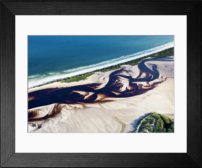 Framed Print : Wathumba Creek Aerial, Fraser Island, K'gari