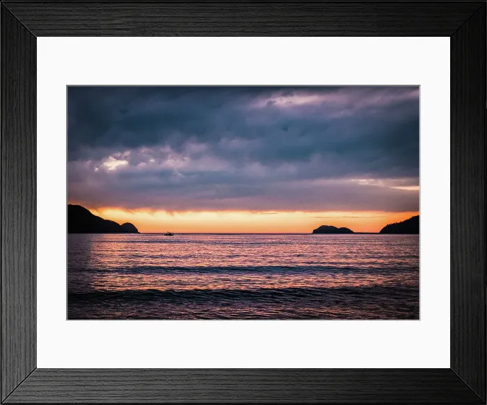 Framed Print : Reflection of the sunrise over Umina Beach