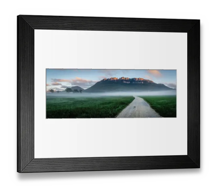 Framed Print : Foggy dawn Wolgan Valley mountain landscape Framed Print : Foggy dawn Wolgan Valley mountain landscape