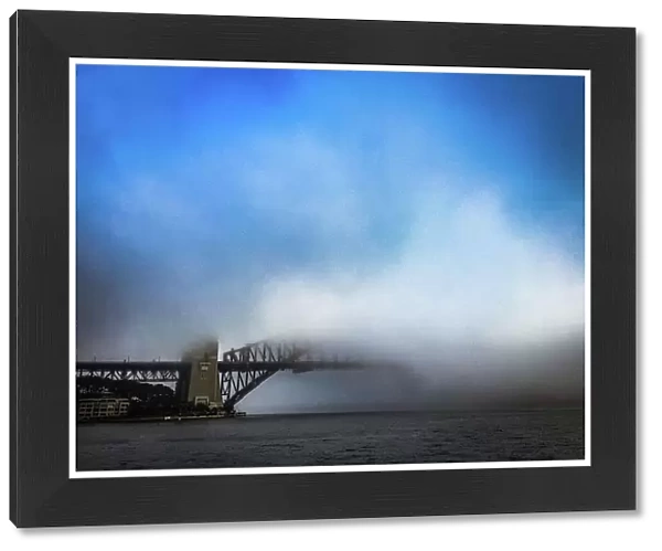 A foggy Sydney Harbour Bridge