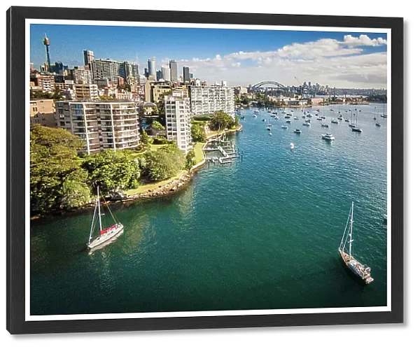 Aerial view of Rushcutters Bay and Sydney Harbour