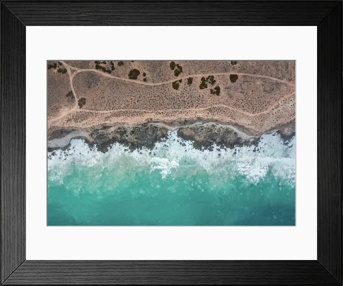 Framed Print : Ocean waves crashing into the Bunda Cliffs photographed from a drone point of view, Nullarbor, South Australia, Australia Framed Print : Ocean waves crashing into the Bunda Cliffs photographed from a drone point of view, Nullarbor, South Australia, Australia