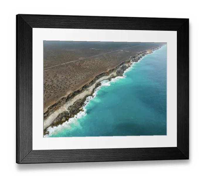 Framed Print : Aerial photo showing the Nullarbor Cliffs, South Australia, Australia