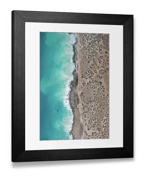 Framed Print : Nullarbor Cliffs photographed from a drone perspective, South Australia, Australia