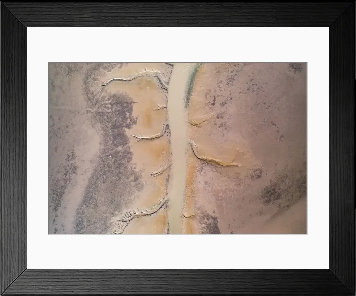 Framed Print : Channel of water on the delta of the Fitzroy River seen from a birds-eye perspective, Derby, Western Australia, Australia Framed Print : Channel of water on the delta of the Fitzroy River seen from a birds-eye perspective, Derby, Western Australia, Australia