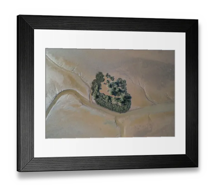 Framed Print : Bush in the Fitzroy River estuary seen from a drone perspective, Derby, Western Australia, Australia