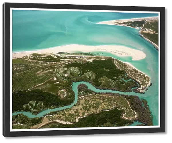 Willie Creek estuary shot from an aerial point of view, Western Australia, Australia