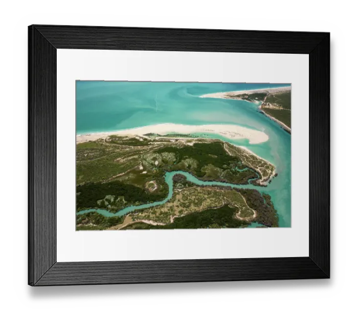 Framed Print : Willie Creek estuary shot from an aerial point of view, Western Australia, Australia