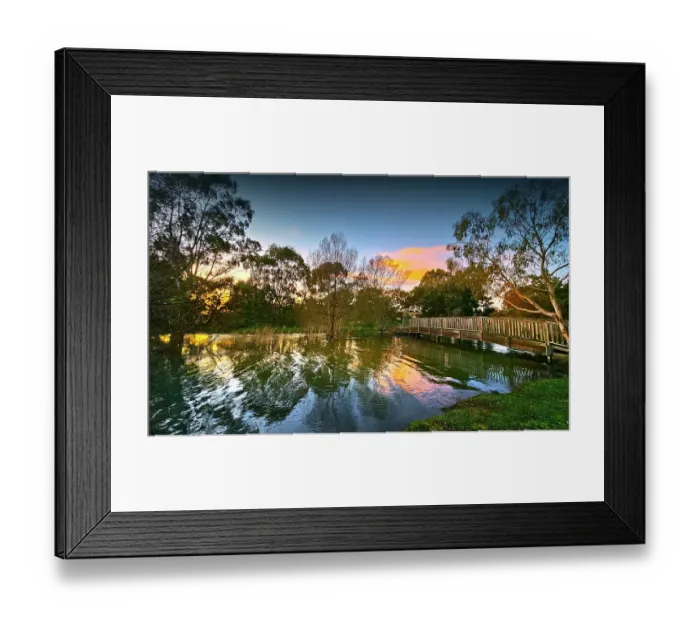 Framed Print : Early winter morning on the shore of Lake Colac, Western District, Victoria, Australia