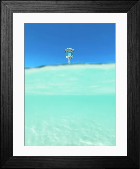 Framed Print : Lifeguard tower from under water