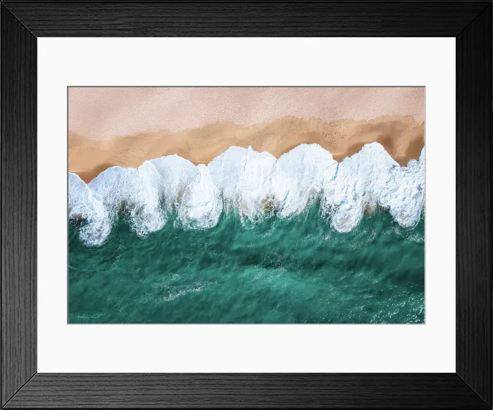 Framed Print : White waves washing the beach