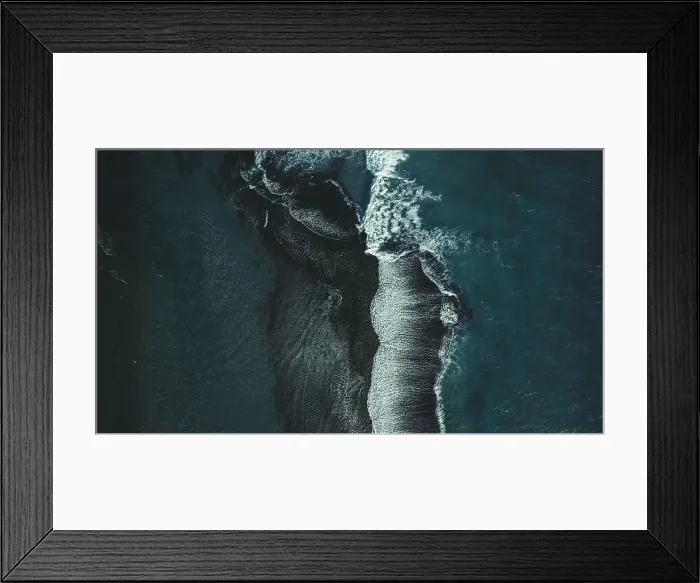 Framed Print : Looking down on crashing ocean waves, Esperance, Australia