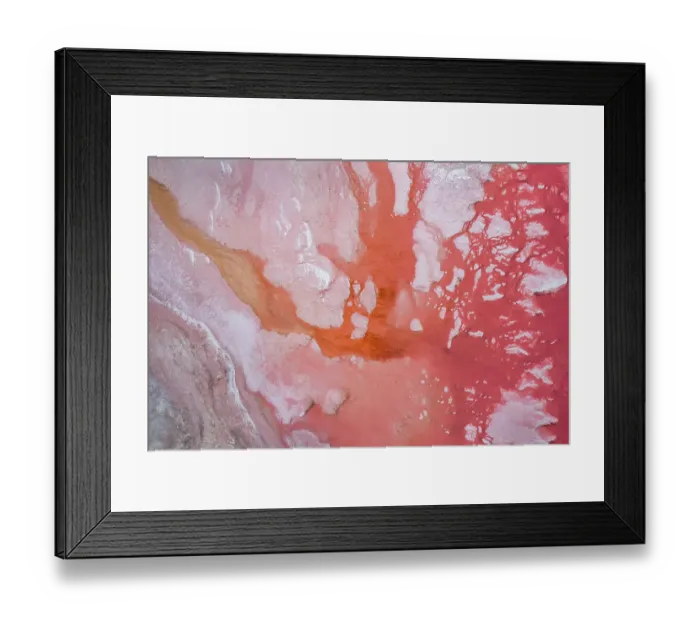 Framed Print : Pattern in Hutt Lagoon photographed from a drone point of view, Western Australia, Australia Framed Print : Pattern in Hutt Lagoon photographed from a drone point of view, Western Australia, Australia