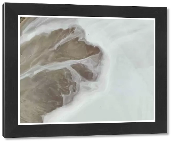 Abstract aerial view of salt lake