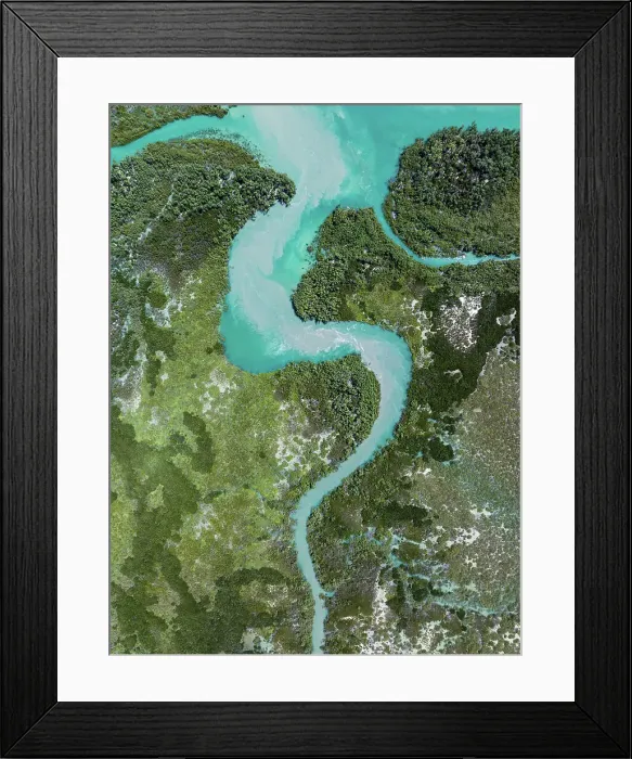 Framed Print : Willie Creek estuary photographed from a drone point of view, Western Australia, Australia