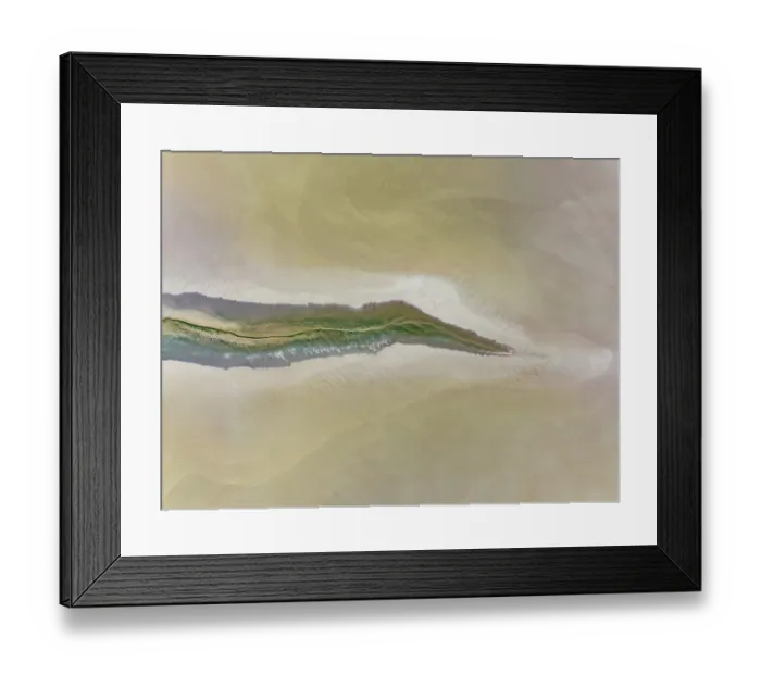 Framed Print : Minimal drone image showing a stream of water on a flood plain, Wyndham, Western Australia, Australia
