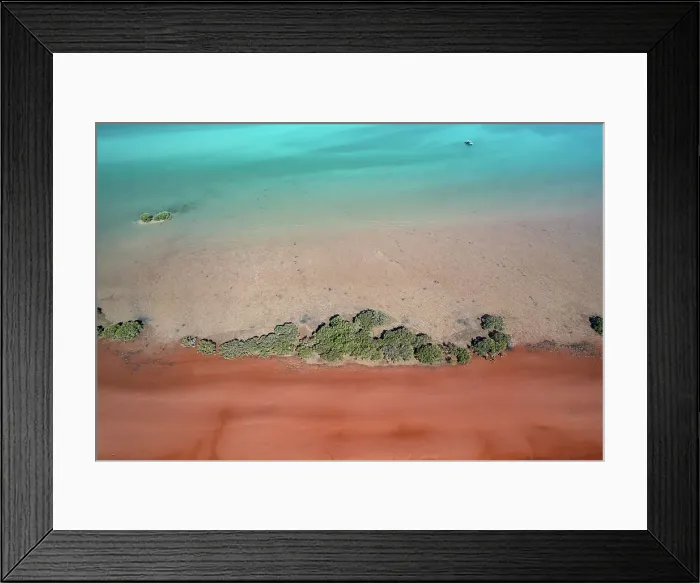 Framed Print : Simpson Beach at low tide shot from a high angle perspective, Broome, Western Australia, Australia Framed Print : Simpson Beach at low tide shot from a high angle perspective, Broome, Western Australia, Australia