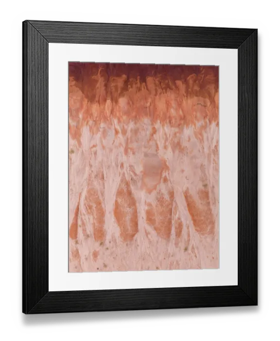 Framed Print : Drone photo showing the shoreline of a salt lake, Derby, Western Australia, Australia