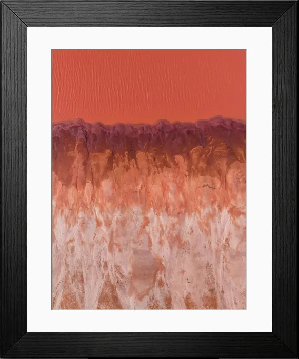 Framed Print : Drone image looking down on the edge of a salt lake, Derby, Western Australia, Australia