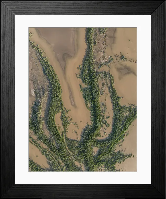 Framed Print : Drone image showing a tributary from the Fitzroy River, Derby, Western Australia, Australia Framed Print : Drone image showing a tributary from the Fitzroy River, Derby, Western Australia, Australia