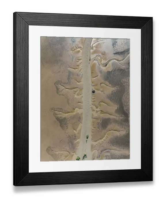Framed Print : Drone photo showing a stream leading to the Fitzroy River, Derby, Western Australia, Australia