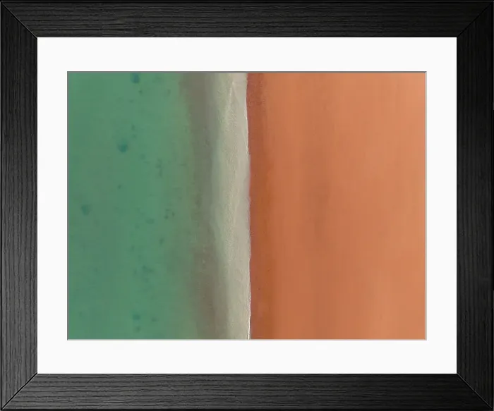 Framed Print : Minimal drone image looking down on the edge of Simpson Beach, Broome, Western Australia, Australia Framed Print : Minimal drone image looking down on the edge of Simpson Beach, Broome, Western Australia, Australia
