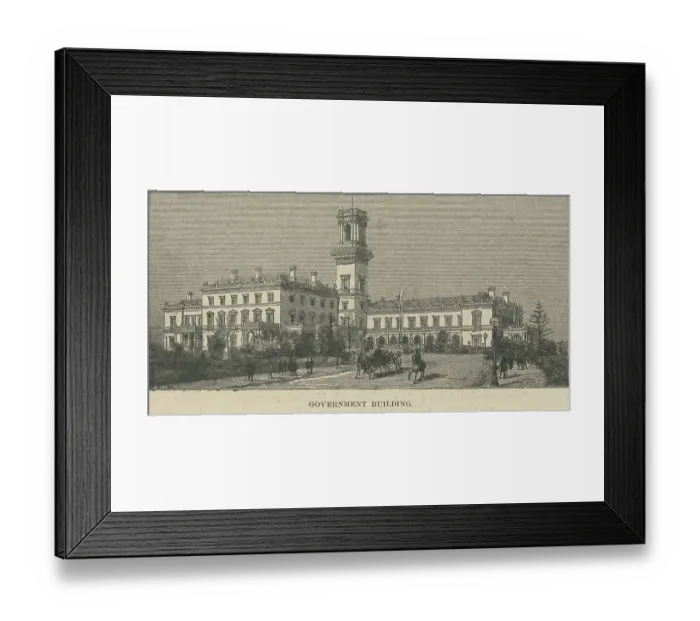 Framed Print : Old engraved illustration of Government House is the official residence of the governor of Victoria, located in Kings Domain, Melbourne, Australia, next to the Royal Botanic Gardens Framed Print : Old engraved illustration of Government House is the official residence of the governor of Victoria, located in Kings Domain, Melbourne, Australia, next to the Royal Botanic Gardens