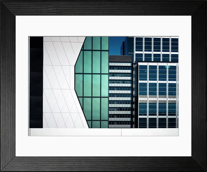 Framed Print : Photo of three modern skyscrapers standing side by side against a blue sky - Perth, Western Australia Framed Print : Photo of three modern skyscrapers standing side by side against a blue sky - Perth, Western Australia