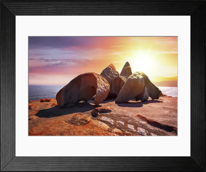 Framed Print : Sunset at Remarkable Rocks, Flinders Chase National Park, Kangaroo Island, South Australia