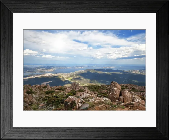 Framed Print : View of Greater Hobart Area From Mount Wellington, Southeast Coastal Region of Tasmania, Australia