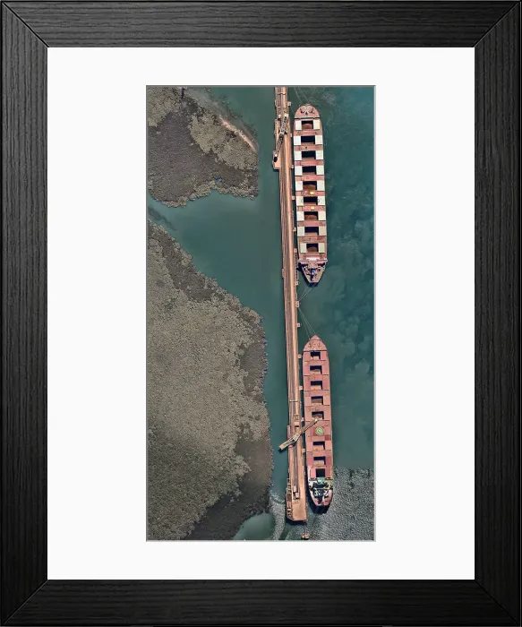 Framed Print : Iron ore facility with ships Framed Print : Iron ore facility with ships