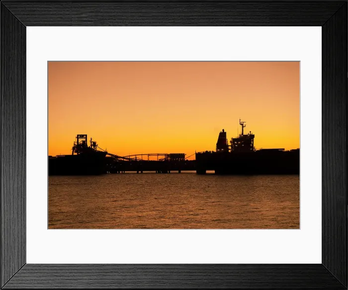Framed Print : Iron Ore Ships At Sunset, Port Hedland, Australia Framed Print : Iron Ore Ships At Sunset, Port Hedland, Australia