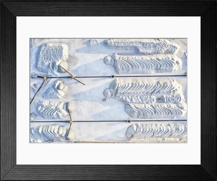 Framed Print : Aerial view of gypsum piles