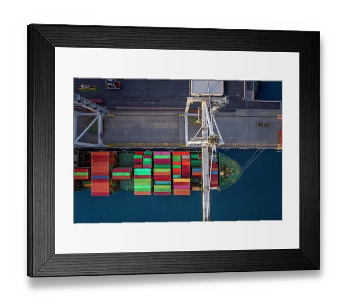 Framed Print : A cargo boat filled with containers Framed Print : A cargo boat filled with containers