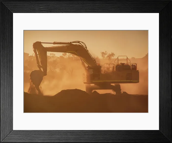 Framed Print : Backlit excavator Framed Print : Backlit excavator