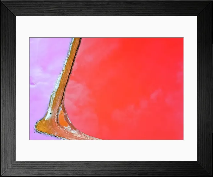 Framed Print : Aerial view over the stunning colourful lake at Hutt lagoon. Port Gregory, Western Australia Framed Print : Aerial view over the stunning colourful lake at Hutt lagoon. Port Gregory, Western Australia