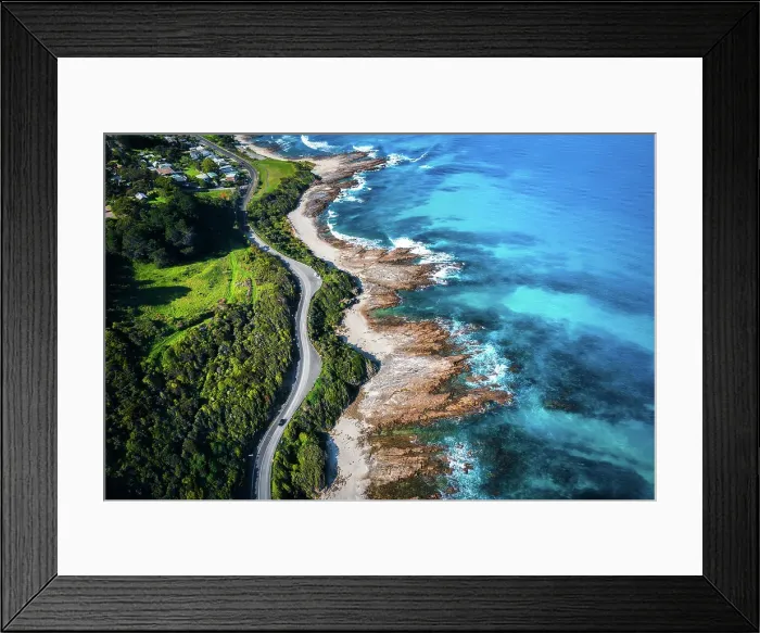 Framed Print : Aerial coastal highway Framed Print : Aerial coastal highway