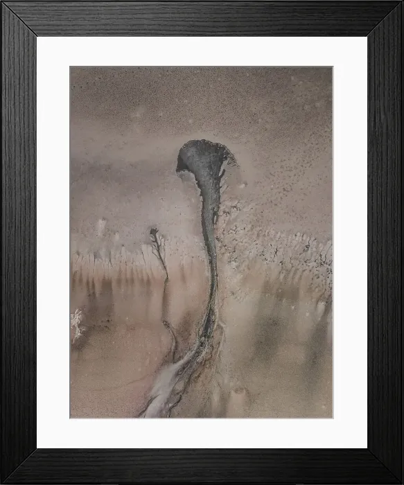 Framed Print : Strange pattern in a salt lake shot from a drone, South Australia, Australia