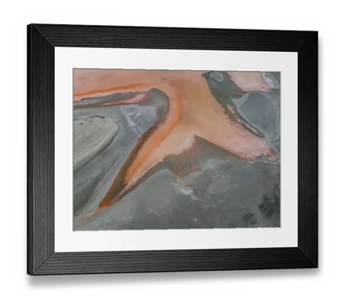 Framed Print : Aerial image showing a pink coloured salt lake, Ashville, South Australia, Australia