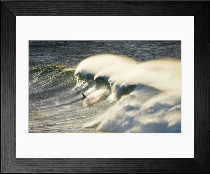 Framed Print : surfing down the face of a big wave Framed Print : surfing down the face of a big wave