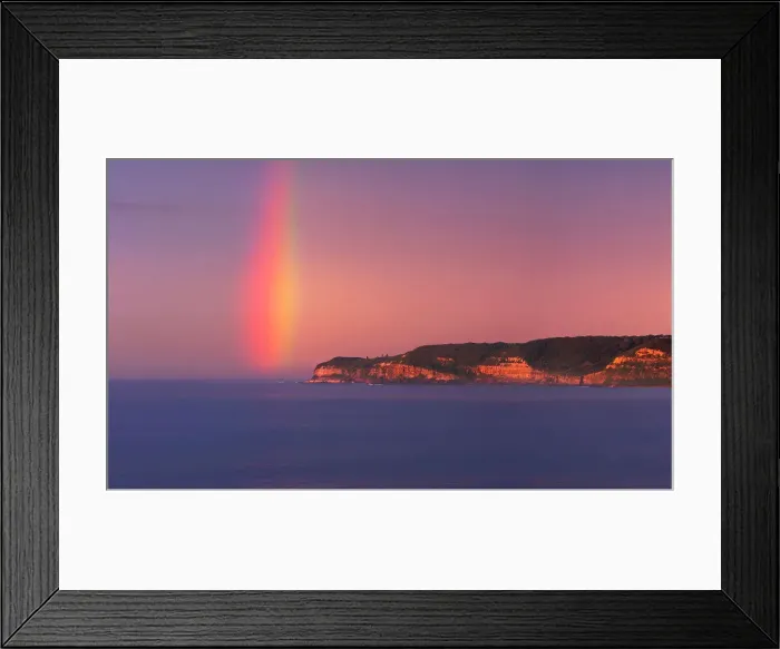 Framed Print : Rainbow over headland Framed Print : Rainbow over headland