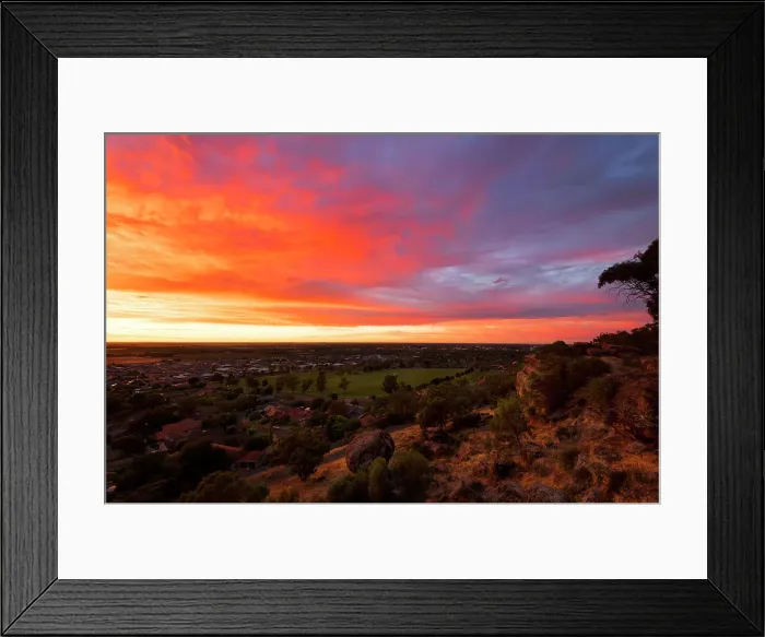 Framed Print : sunrise from lookout in country nsw Framed Print : sunrise from lookout in country nsw
