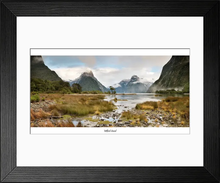 Framed Print : Milford sound Sunrise Panorama New Zealand Framed Print : Milford sound Sunrise Panorama New Zealand