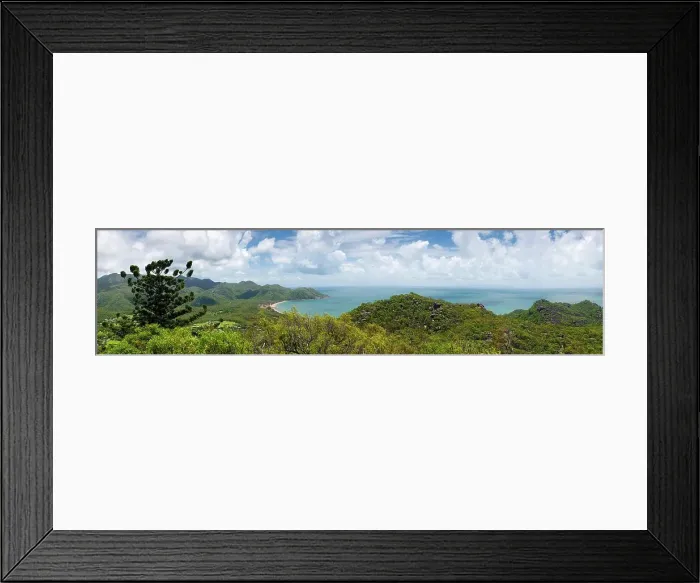 Framed Print : Panorama of the coast, nature, landscape, eucalyptus, sea, Pacific Ocean on the tropical island of Magnetic Island, Queensland, Australia, Oceania
