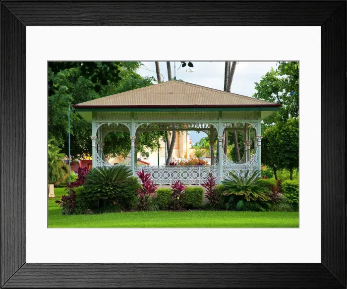 Framed Print : Victorian architecture as gazebo, building, old, traditional, wood, wooden house, terrace, park, garden, Townsville, Queensland, Australia, Oceania