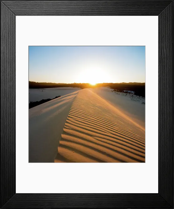 Framed Print : Sand Dune. Sunrise on the sand