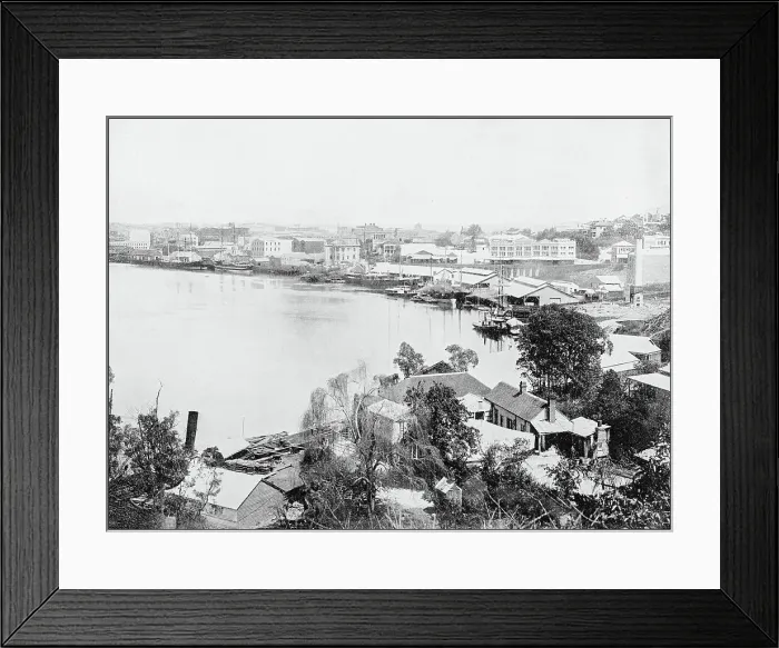 Framed Print : Antique photograph of World's famous sites: Brisbane Framed Print : Antique photograph of World's famous sites: Brisbane